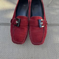 Red Slip On Loafers- Women’s 9