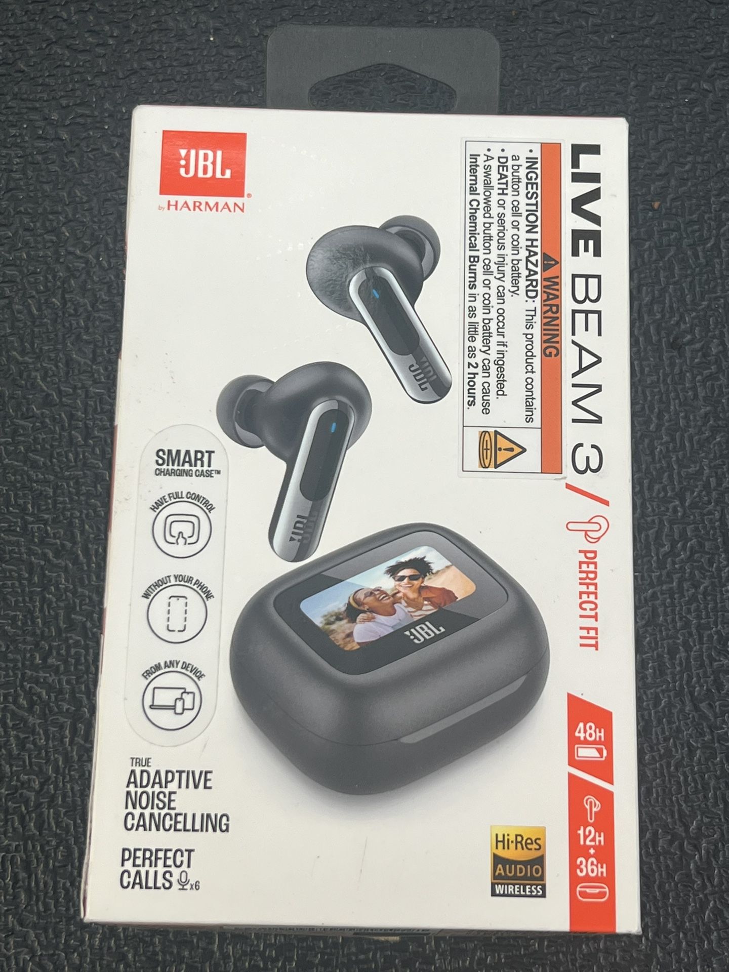 JBL Live Beam 3 - True Wireless Noise- Cancelling Stick-Closed Earbuds, 48Hrs Total Playback, Wireless Charging, 6 Mics for Perfect Calls, Multi-Point