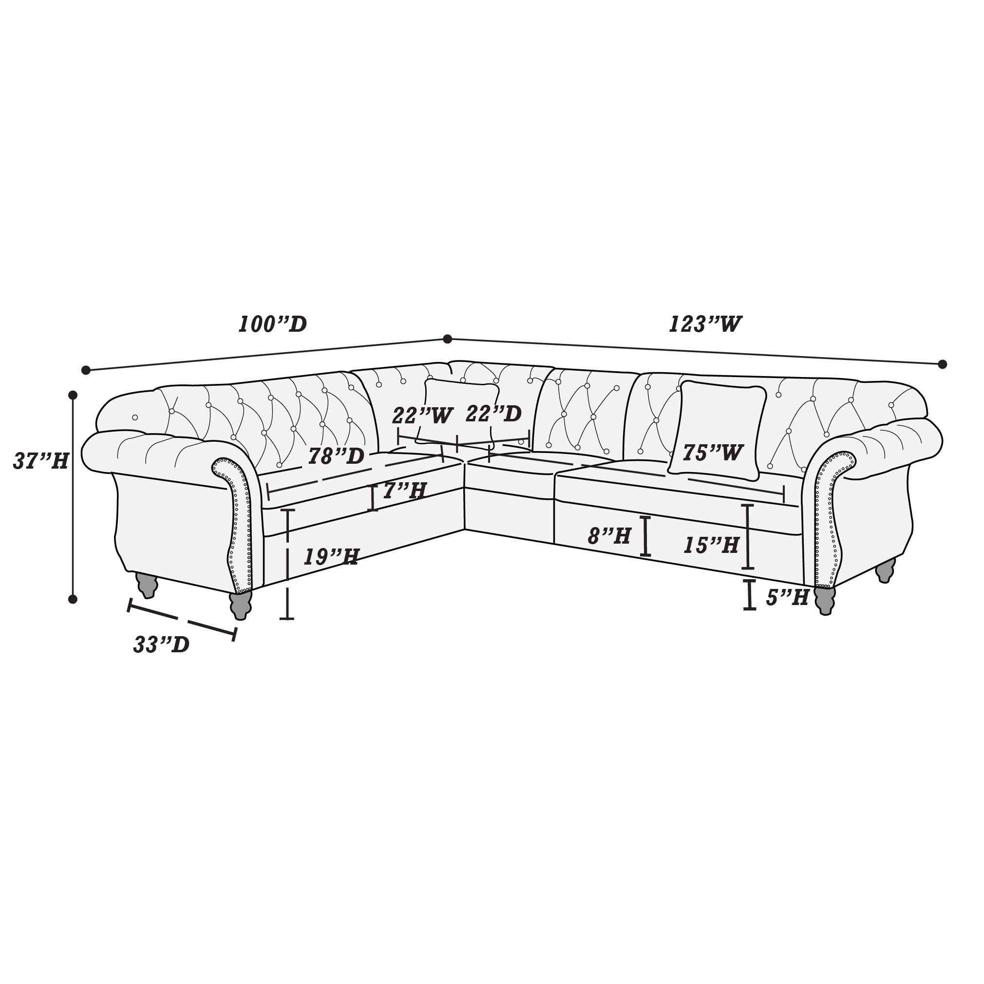 Elegant 4-Piece Sectional Set in Slate Grey Leatherette living room Apartment, House , Office