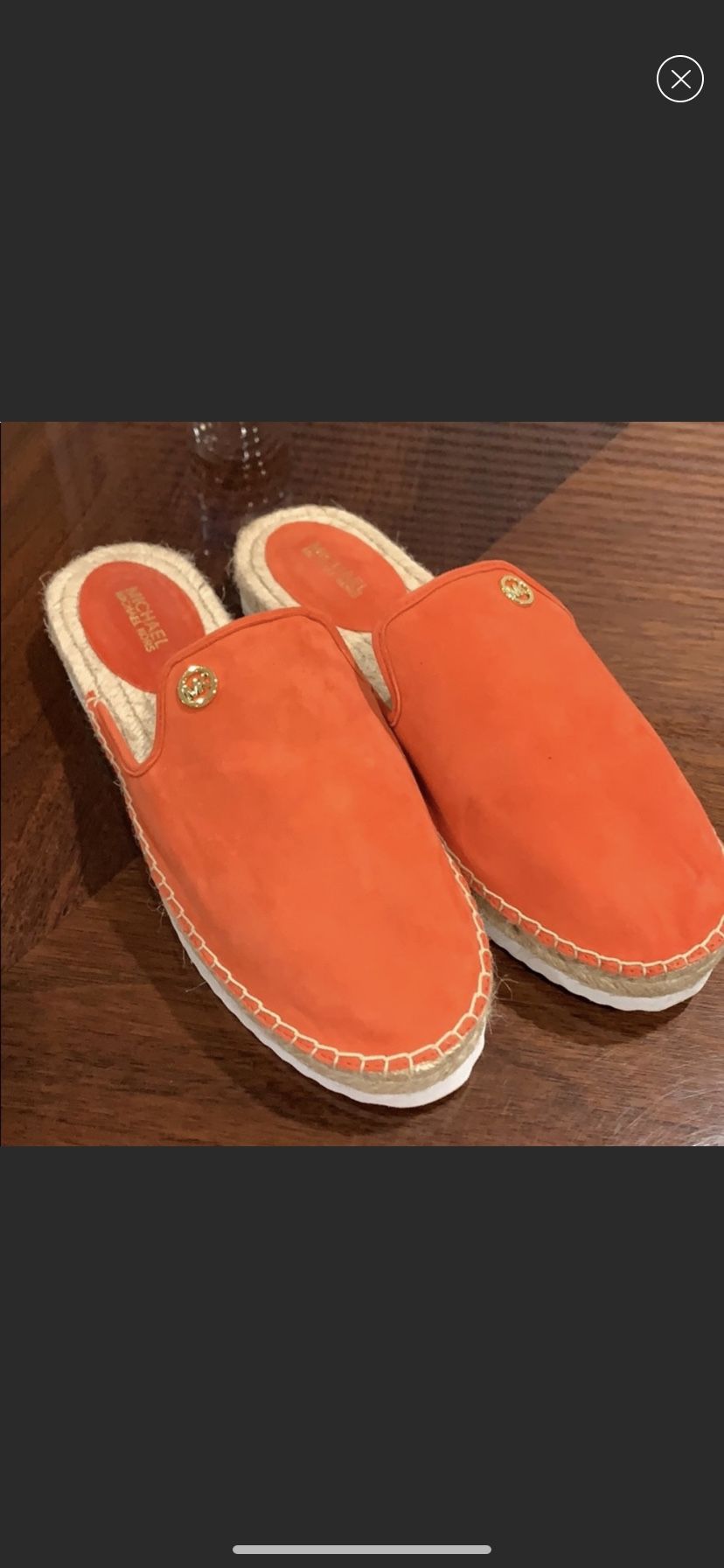 Michael Kors Mandarin Orange Emilia Slide Flats size 8