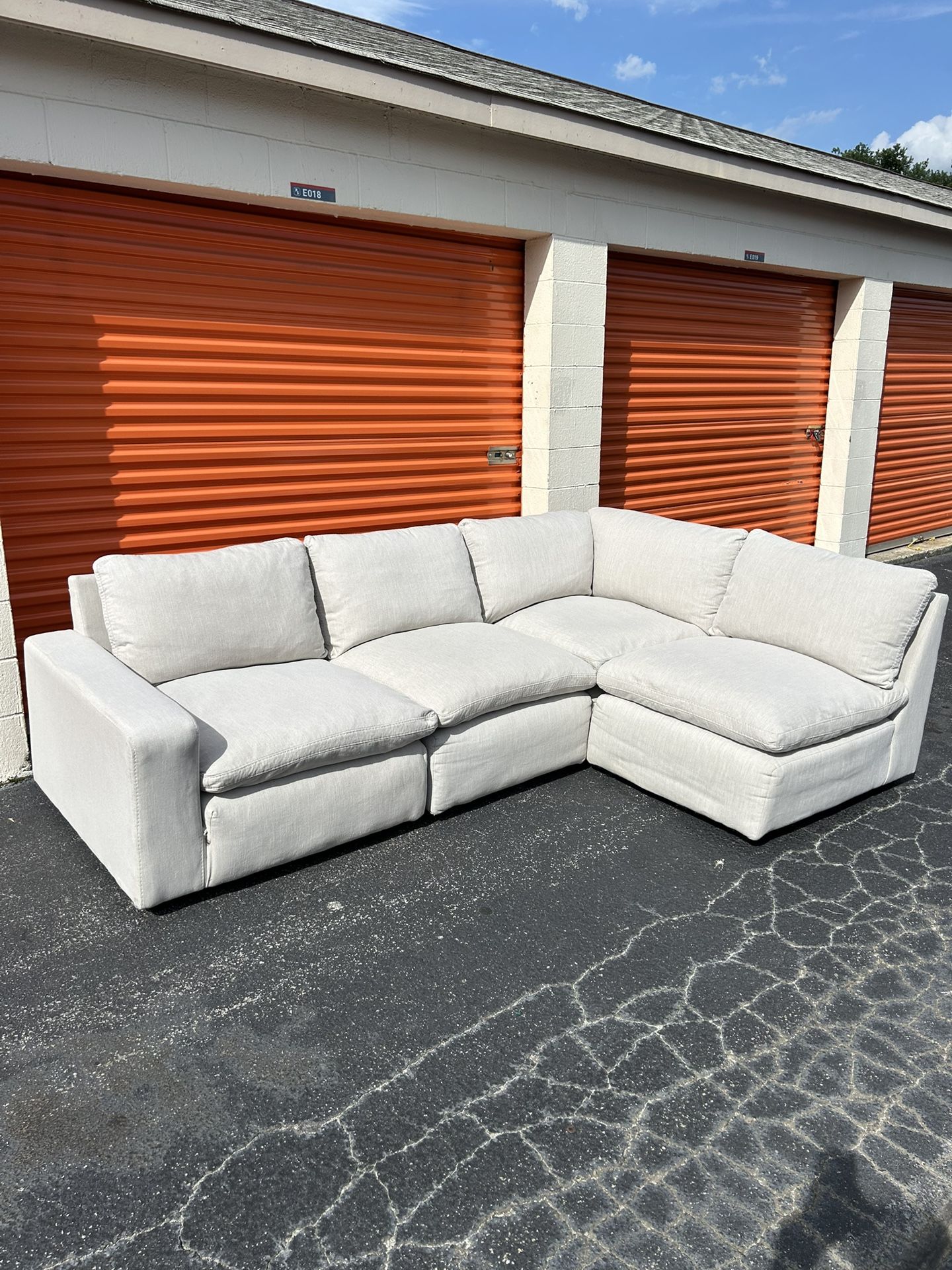Modern Light Gray Cloud Sectional Sofa - FREE DELIVERY