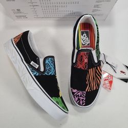 Vans Classic Slip-On Crayola Diy Trace Your Dreams Black Sneaker Women 8.5 Men 7
