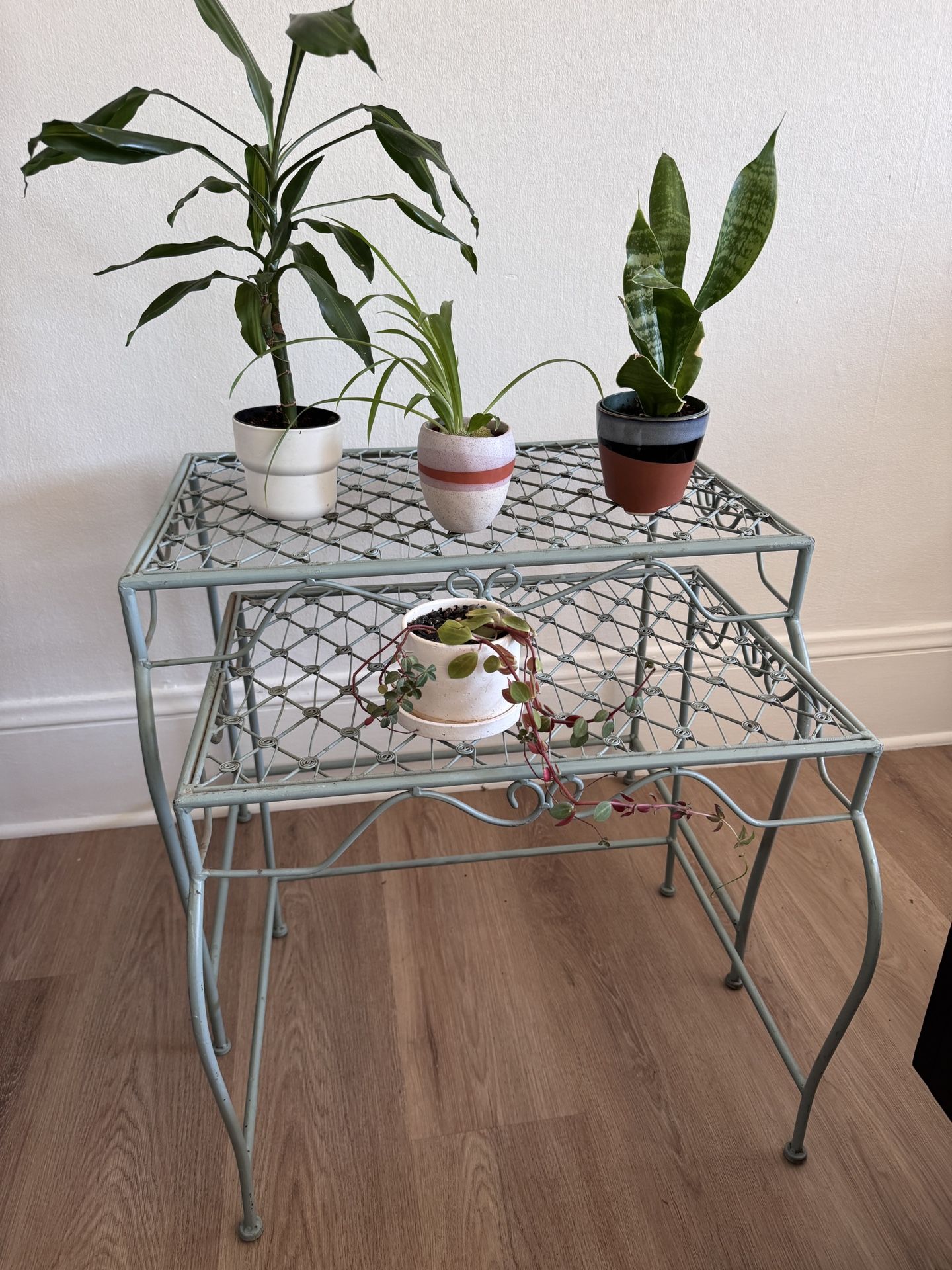 Robin's Egg Blue Wire Nesting Tables