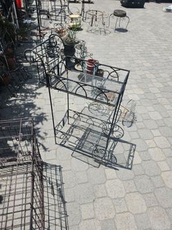 Vintage metal wire cart