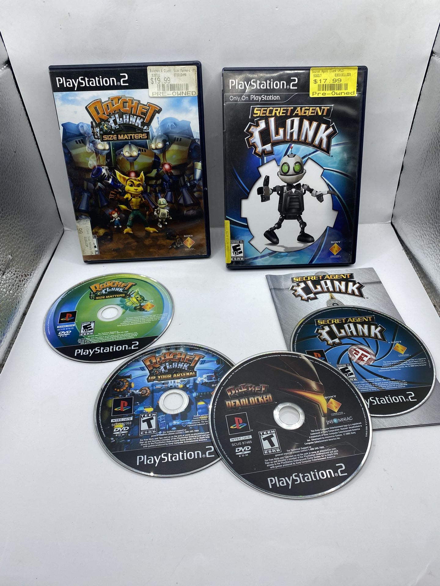 Ratchet & Clank 3,4,5 + Secret Agent Clank- Sony PlayStation 2 Ps2 - 4 Game Lot