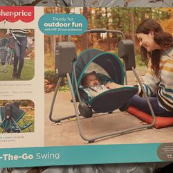 New Fisher price on-the-go Swing (plays Music & Cordless!!) 