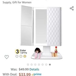 Vanity Makeup MIRROR   3  LED Lighting  Settings 