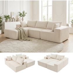 Beige Boneless Couch 