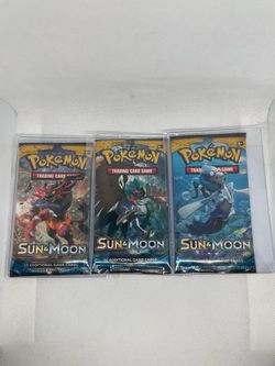 3x Pokemon tcg Sun & Moon base loose booster packs