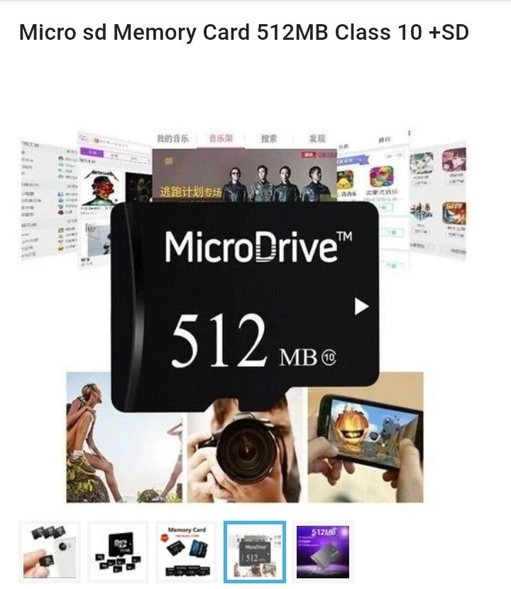 Micro sd Memory Card 512MB Class 10 +SD TF for Mobile/PC