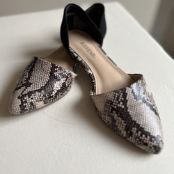Faux Snake Flats Shoes 