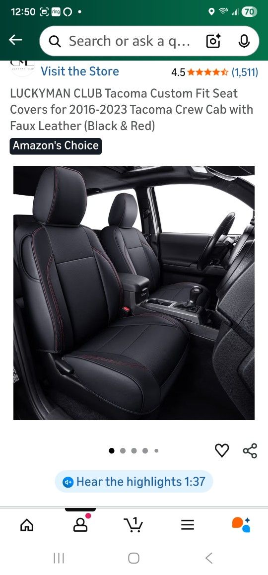 Luckyman Club Custom Tacoma Seat Covers