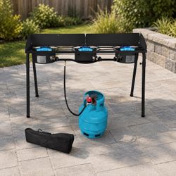 Red Mountain Valley Three Burner Outdoor Portable Camping Gas Stove