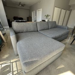 Very Comfortable Modern Grey Deep set Couch with Chaise