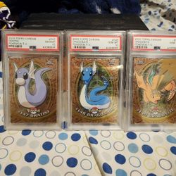 Psa 10 Topps Chrome Dragonite, Psa 10 Topps Chrome Dragonair,  Psa 10 Dratini 