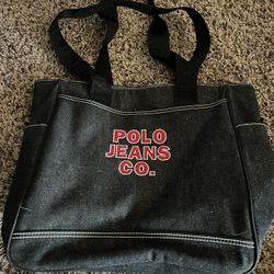 Vintage Polo Jeans Ralph Lauren Tote Denim Jean Bag 