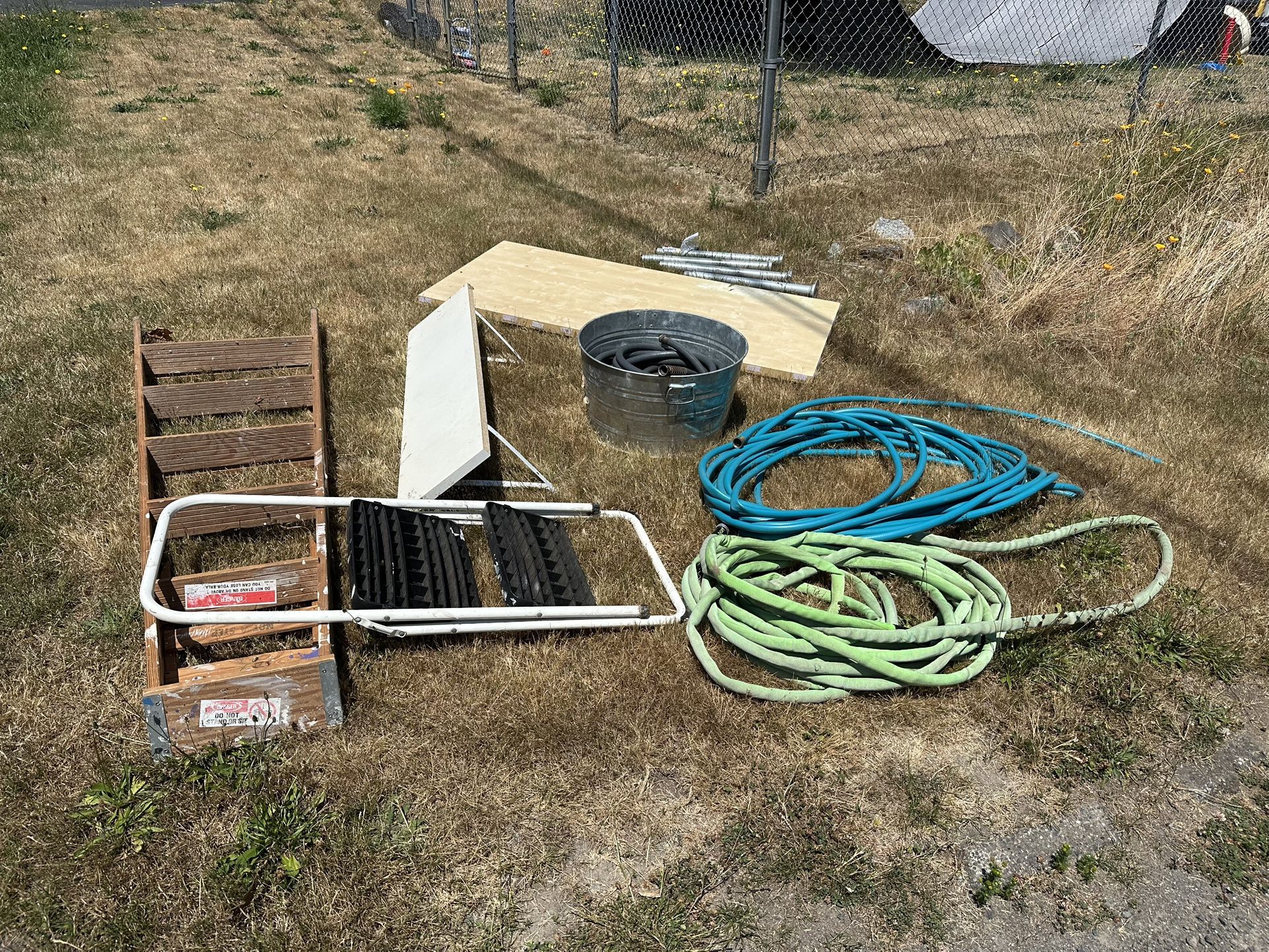 Free Stool, Ladder, Hoses, Table, Shelves