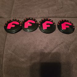 Forgiato black and red center caps