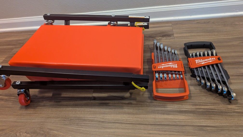 Milwaukee Wrench Tool Set and Garage/Shop Creeper