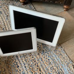 Vintage Apple Duel Monitors In Acrylic Cases.