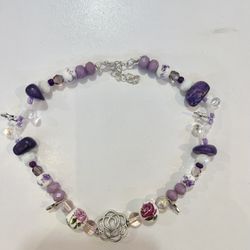 Purple Beaded Choker 