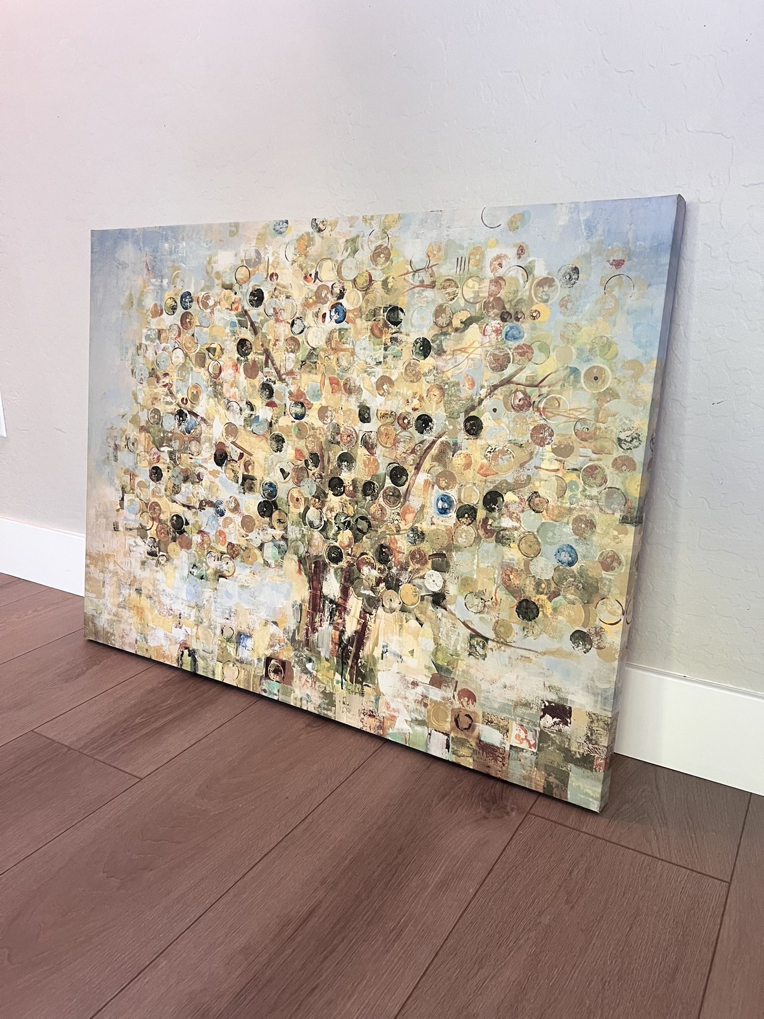 40x30 Large Colorful Textured Tree Canvas Wall Artwork Wall Art Wall Decor