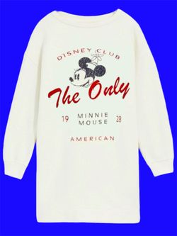 NWT ZARA Disney Sweatshirt Oversized Girls  Minnie Mickey Mouse Vintage Gift