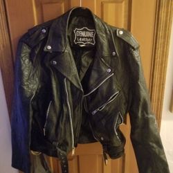 Old school leather biker jacket