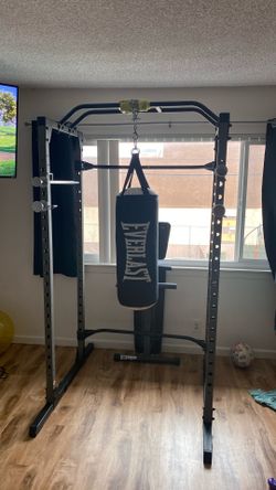 Fitness Reality Power Rack & Bench With Punching Bag Pristine Condition