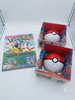 Pokémon Bundle: Heavy Hitters Magazine & 2x Poké Ball 100-Piece Puzzles (New)