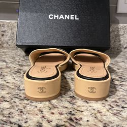 Chanel Sandals Beige Black Size 38c for Sale in Atlanta, GA - OfferUp