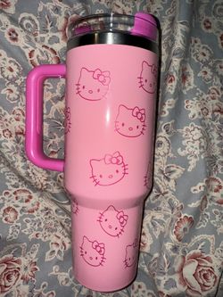Stainless steel tumbler With Straw Hello Kitty 40z 