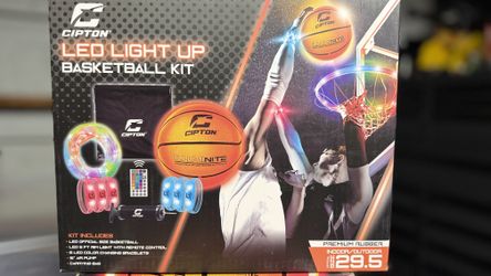 3 New Boxes Available !!! CIPTON LED LIGHT UP Basketball Kit Premium Rubber Indoor/Outdoor Offic Sz 29.5!!! In Original Box!!! $65 each Box