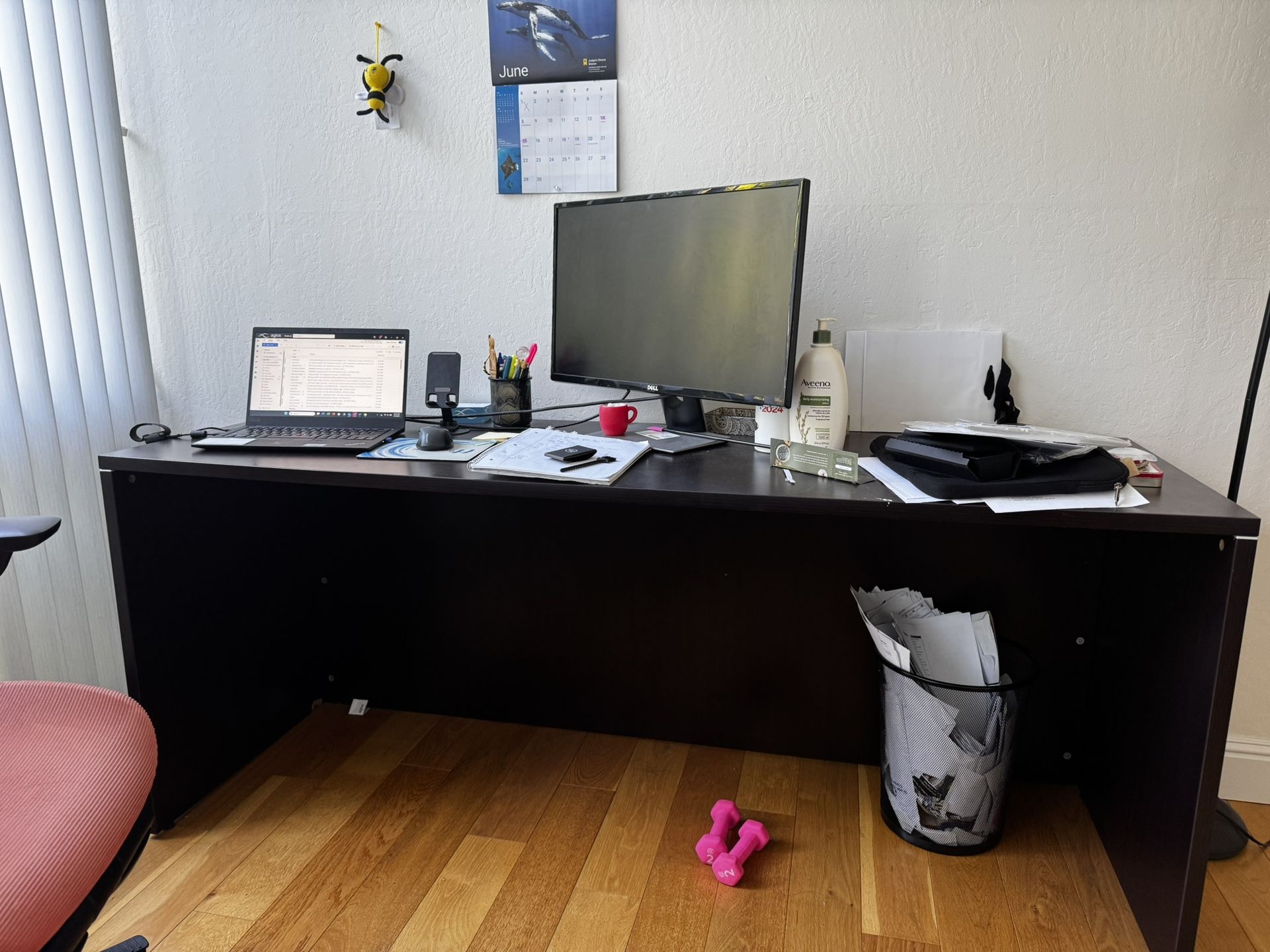 Extra Long Solid Wood Work Desk- Pick Up ASAP