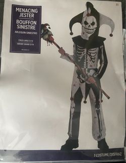 Menacing Jester Halloween Costume Child Large 12-14