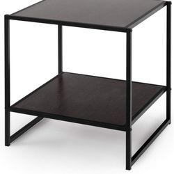 ZINUS Dane 20 Inch Black Frame Side Table, End Table, Easy Assembly, Rich black wood grain (Espresso