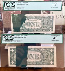 United States Ink Smear Error notes / Bills