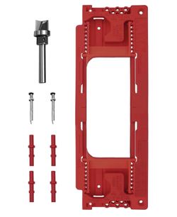 Door Jamb Hinge Jig Compatible with 8 Sizes from 2-1/2" to 6" and 5 Door Thickness from 1-3/8" to 2-1/2", Precise Efficient Hinge Installation (Red)