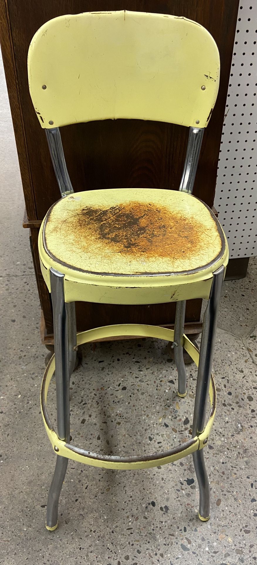 VTG Cosco Yellow Kitchen Stool 