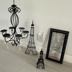 Paris Room Decoration Items All For $25   , Hanger Candles Holder, Wall Decoration And Decorative Tower 