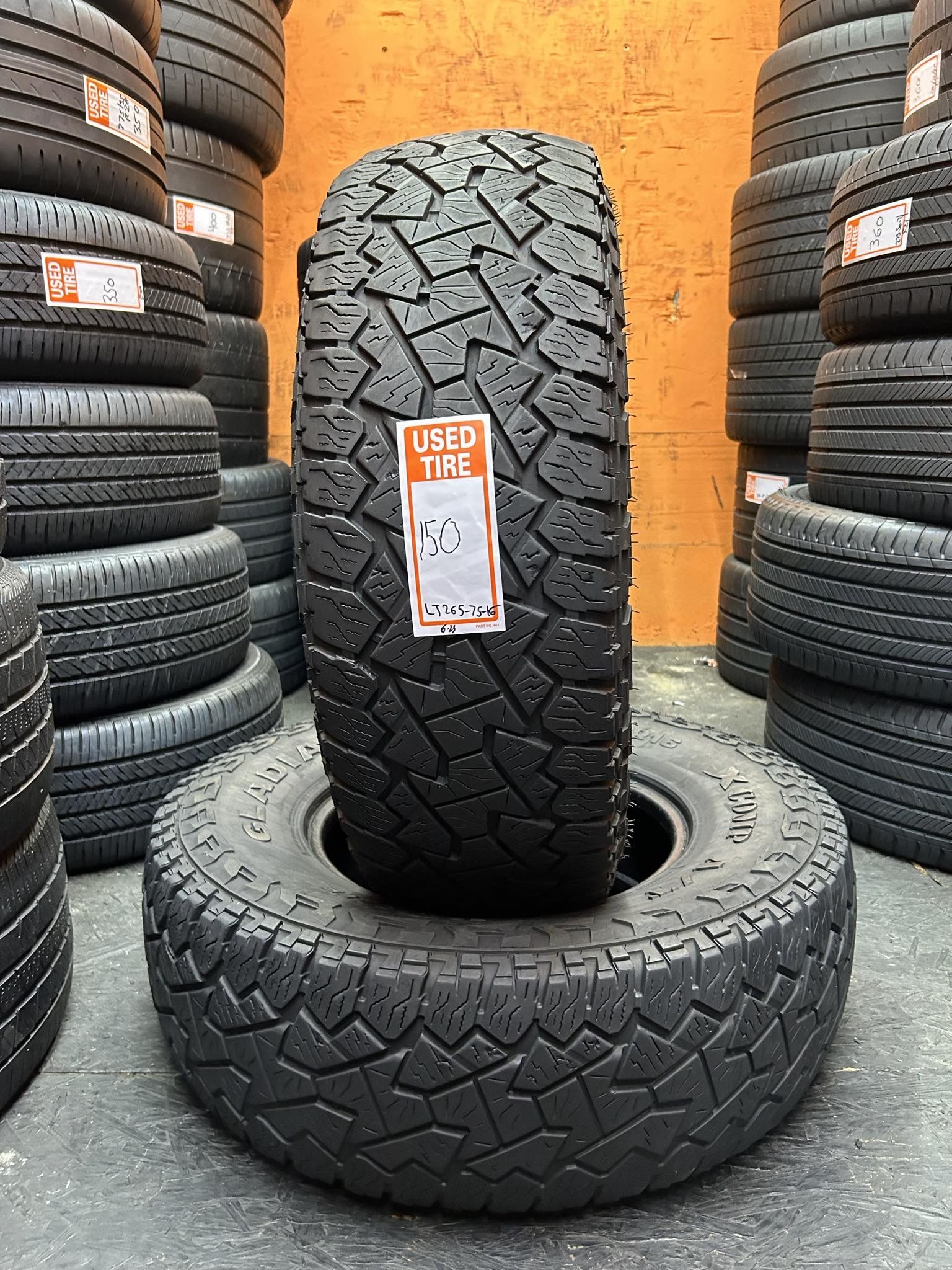 LT 265/75R16 Gladiator X Comp A/T Full Pair of 2 Tires