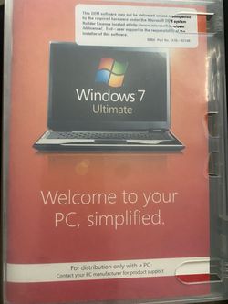 Microsoft Windows 7 Ultimate with serial sticker
