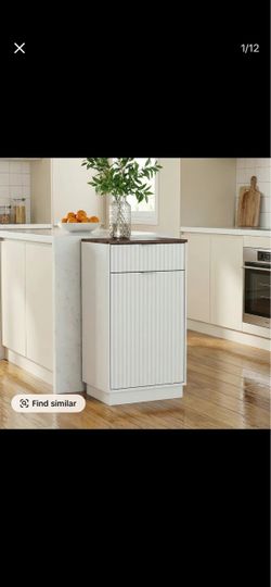 White Kitchen Storage Cabinet with Drawer
