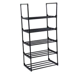 5 Tier Stackable Shoe Rack Shoe Organizer Storage Shelf Holds 30 Pairs for Entryway Hallway and Closet