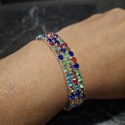 Multicolor Rhinestone Stretchable Bracelet 