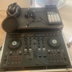 Traktor S4 DJ Controller, Traktor K1 Effects Pad, And DJ Controller Case/Stand