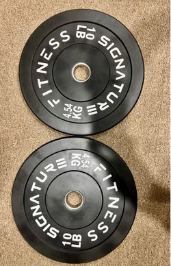 ONFITWAY Olympic Bumper Plates, Rubber Olympic Weight Plates with 2" Stainless Steel Hub,  10LB