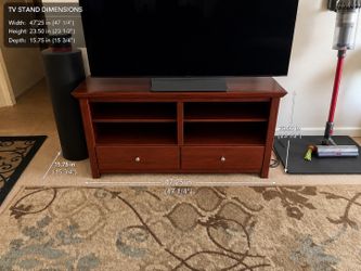 Cherry Wood TV Stand with Drawers