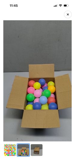 100 Pcs Table Tennis Balls, 40mm Plastic Ping Pong Ball for Game, Party, DIY Arts, Pet Toy, Decor, Multi Colored, Less Bounce