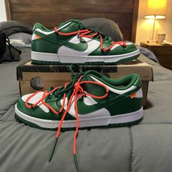 Green And White Off White Dunk Low
